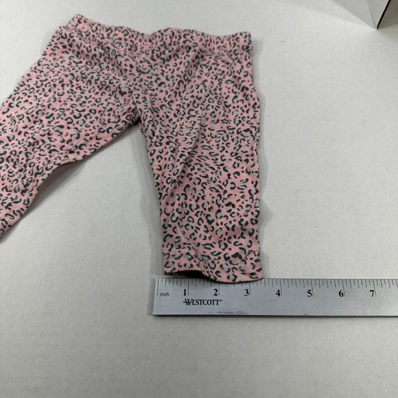Avon Girl's Size 12 Month 2 Piece Top And Pant Set Animal Print Pink Preowned - Picture 14 of 16